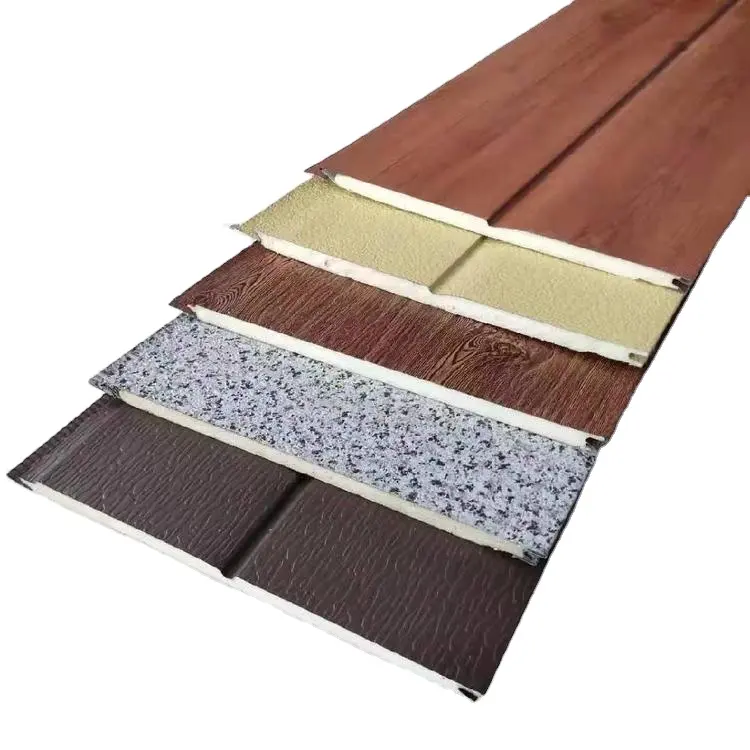 Panel Sandwich luar permukaan logam eksterior dinding atap φsistem poliuretan isolasi Pu busa Struktural