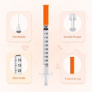 Jeringas <span class=keywords><strong>de</strong></span> Insulina para Animales <span class=keywords><strong>de</strong></span> Marca Privada, 0.5mL 1mL 30G 31G, Aguja Fija, Esterilizadas con EO, Empaquetadas Individualmente, 100/Caja - Product Image 3