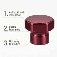 Capsules de parfum de luxe personnalisées en acier inoxydable argenté, finitions miroir/mates/brossées, anti-déversement, usinage par électroérosion à fil