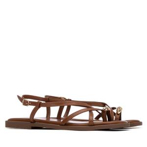 Xti Women's Leather <b>Flat</b> Sandal 39 Low Heel 1 Cm Strappy Design - Product Image 4
