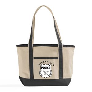 Custom Printed Two Tone Boat Tote <b>Bag</b> <b>Medium</b> <b>Size</b> With Front Pocket and Zippered Inner Pocket Canvas Shopping <b>Bag</b> - Product Image 3
