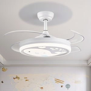 Ventilador de Techo LED con <span class=keywords><strong>Luz</strong></span> para Dormitorio Infantil, Decorativo, con Patrón Encantador, Aspas Plegables Retráctiles, Viento Suave, Motor de Corriente Continua - Product Image 5