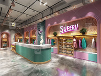 Meubles de Boutique de Vêtements de Mode pour Femmes, Comptoir de Magasin, Décoration de Magasin de Vêtements en Bois, Présentoir, Design d'Intérieur