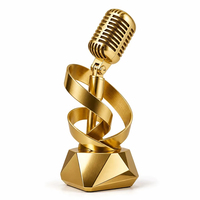 Serie de Trofeos de Metal Dorado Personalizados con Impresión UV, Premios para Competiciones Deportivas, Eventos Musicales, Regalos de Bienvenida