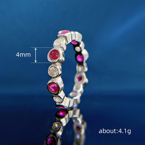 Bague d'index géométrique ronde bicolore micro-pavée pour femme, bijou de doigt élégant et tendance - Product Image 5