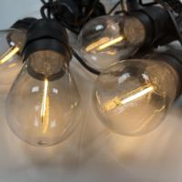 Guirlande lumineuse LED solaire S14 2200K blanc chaud 3V 3-5W 15M avec ampoule Edison en plastique à brancher pour jardin extérieur