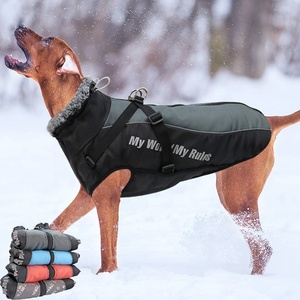 Vêtements imperméables pour grand chien, manteau d'hiver pour chien avec harnais, col en fourrure, vêtements chauds pour animaux de compagnie, veste pour grand chien, Costume de bouledogue <span class=keywords><strong>Labrador</strong></span> - Product Image 2