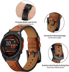 Correas de reloj de <span class=keywords><strong>cuero</strong></span> de ajuste rápido de 22mm y 26mm para <span class=keywords><strong>Garmin</strong></span> <span class=keywords><strong>Fenix</strong></span> 8 51 47mm 7X <span class=keywords><strong>7</strong></span> Solar 6X Pro correas de reloj de <span class=keywords><strong>cuero</strong></span> para Forerunner 965 955 - Product Image 2