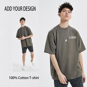 Camiseta de hombre extragrande 100% algodón, cuello redondo, manga corta, camiseta gruesa, corte holgado, diseño liso. - Product Image 3