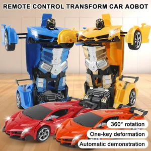 Voiture de <span class=keywords><strong>police</strong></span> transformable Getatoy pour garçons de 0 à 24 mois, transformation à un bouton, lumières LED, rotation à 360°, drift, voiture RC 2.4 GHz - Product Image 2