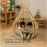 Aire de jeux sensorielle intérieure en bois, style cage à oiseaux, cabine de lecture pour enfants, pour garderie, école maternelle, espace de jeux, maternelle, garderie