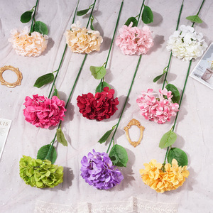 Fleur d'hortensia artificielle 54 pétales, fleur en soie pour décoration de mariage et de maison, moulage par injection, respectueuse de l'environnement - Product Image 1