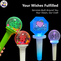 Bâton lumineux LED 2,4G à piles avec logo personnalisé, 15 couleurs, pour ambiance de concert, accessoires d'idole, fournitures de fête, en plastique