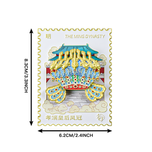 Wholesale Factory Custom Zinc Alloy Refrigerator Stickers Featuring Phoenix Crown Empress <strong>Dynasty</strong> UV <strong>Gold</strong>-Plated - Product Image 4