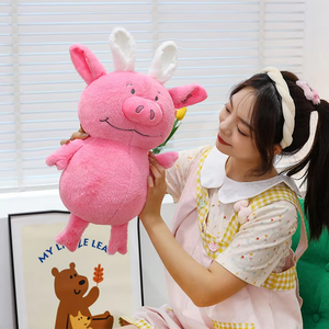 Peluche Estilo Cerdito Rosa. Lindo Peluche de Cerdo de Pie Estilo Piggy. Adecuado para regalos familiares para amigos, niños y niñas. - Product Image 5