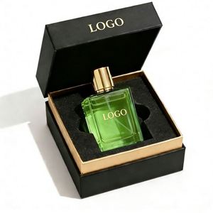 Customizable Logo Blue Glass Perfume Bottle 30ml 50ml 100ml <b>Empty</b> with Gold Cap & Premium <b>Gift</b> <b>Box</b> - Product Image 2