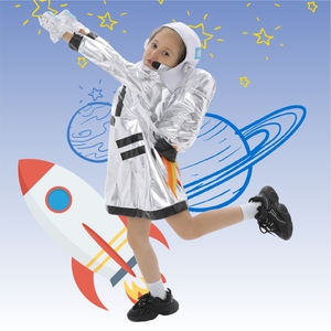 Combinaisons d'astronautes de qualité supérieure pour enfants, <span class=keywords><strong>costume</strong></span> d'<span class=keywords><strong>astronaute</strong></span> <span class=keywords><strong>avec</strong></span> <span class=keywords><strong>casque</strong></span> spatial réaliste, ensemble d'Halloween inspiré de la NASA pour garçons et filles - Product Image 1