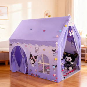 Carpa de Juego Grande con Doble Puerta y Ventana para Niños, Casa de Juegos Tipo Castillo de Princesa, Juguete Interior para Niñas, Uso Doméstico, Base Secreta - Product Image 1