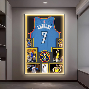 Cadre d'affichage de <span class=keywords><strong>basket</strong></span>-ball avec étoiles Stephen, toile huilée en porcelaine, art mural pour chambre d'enfant garçon, décoration de chevet - Product Image 5