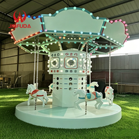Manège extérieur personnalisé pour enfants, carrousel en fibre de verre à 8 places, chevaux de carrousel à vendre