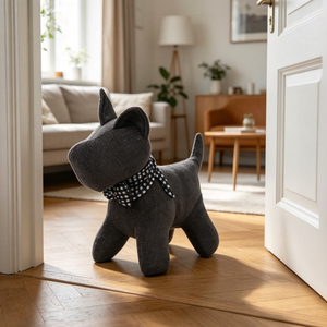 Fabricant de butées de porte lestées de haute qualité pour chiens - Bloque-porte souple en chenille en forme d'animal avec nœud papillon pour la décoration intérieure (1 kg) - Product Image 5