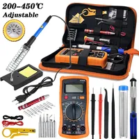 Set Peralatan Perbaikan Kombinasi Solder Listrik Temperatur Adjustable VC830L dengan Multimeter Digital dan Pemanas Internal