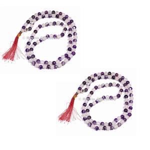 2019 de cuarzo rosa y amatista japonés Mala - Product Image 1