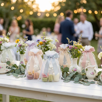 Sac cadeau en PVC transparent de luxe avec logo personnalisé et nœud en ruban de chiffon pré-noué pour mariage et emballage cosmétique