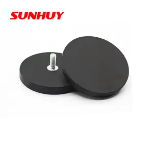 Custom D22 D43 D66 D88 Holding Tools Powerful Magnetic Mounting Base ABS Rubber Coated Neodymium Pot Magnet for Taxi Sign