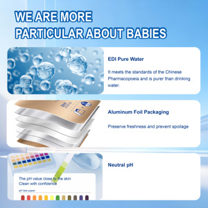 Lingettes pour bébé personnalisées en usine, en gros, à base d'eau <span class=keywords><strong>pure</strong></span>, non tissées, <span class=keywords><strong>extra</strong></span> douces, certifiées ISO, 18cm*14cm, pour soins quotidiens, 80 lingettes nettoyantes - Product Image 4