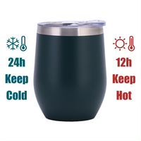 Gobelet à vin isotherme à double paroi en acier inoxydable de 12 oz en forme d'œuf, avec paille, pour voyage et bureau - Écologique - Meilleures ventes