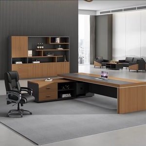 CEO sang trọng quản lý văn phòng bàn đồ nội thất bộ cao cấp máy tính hiện đại điều hành văn phòng bàn với kệ gỗ nhà mở rộng - Product Image 4