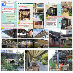 Nhà Hàng Ngoài Trời Cơ Động Cơ Không Thấm Nước <span class=keywords><strong>PVC</strong></span> Pergola Mái Patio Tán Có Thể Thu Vào Pergola Sân Vườn Ban Công Có Thể Thu Vào Mái Hiên - Product Image 2