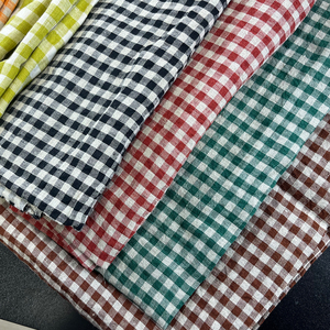 Tessuto lavorato a maglia a quadri tessuto in fibra naturale pura lino di bella qualità tessuto dolcemente PlaidColor - Product Image 1