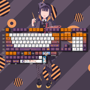 คีย์แคป Hololive ของ Vtuber ชาวญี่ปุ่น 132 ปุ่ม คีย์แคป Ninomea วัสดุ PBT แบบ Dye-sublimation สำหรับสวิตช์ Cherry <span class=keywords><strong>MX</strong></span> คีย์แคปสำหรับคีย์บอร์ดแบบ Mechanical - Product Image 5