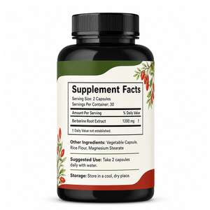 OEM/ODM Best-Selling Berberine HCl Capsules Herbal Supplement Black Pepper Extract Low-Carb Dietary Supplement Improve Immunity - Product Image 6