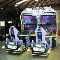 Máquina de Juego Arcade Simulador de Vuelo de Velocidad, Operada con Monedas, para 2 Jugadores, con Interfaz en Inglés, Luces LED y Sensor de Movimiento