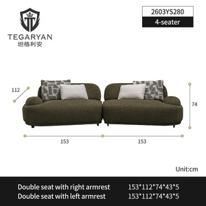 Set di Divani Sezionali Moderni di Lusso a Tre Posti con Rivestimento in Tessuto, Arredamento per Soggiorno, Set di Divani di Alta Gamma per la <span class=keywords><strong>Casa</strong></span> - Product Image 5