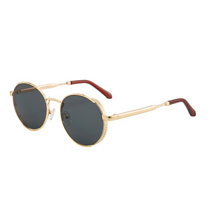 <b>Round</b> Punk <b>Sunglasses</b> Full Rim UV400 Metal <b>Frame</b> Resin Lenses Women Casual Style Adult 2021 - Product Image 5
