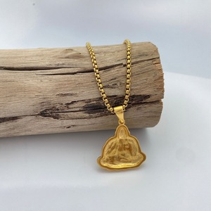 yunnique Pendentif Bouddha Maitreya en or, collier en acier inoxydable, cadeau, bijoux à la mode - Product Image 4