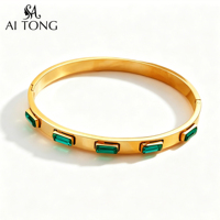 Pulseras de Acero Inoxidable con Baño de Oro PVD de 18K, Resistentes al Agua, con Circonitas Brillantes, Joyería de Moda para Mujer, Regalo para Chicas, Fiesta
