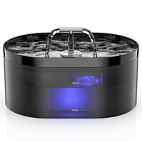 Distributeur automatique d'eau et de nourriture pour animaux de compagnie, fontaine à eau intelligente avec écran LCD, rechargeable, design moderne et solide, 2L, plastique, étanche, utilisation en extérieur, chiens/chats