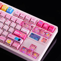 Keycaps Anime Bocchi the Rock Rose Hitori Gotoh PBT Dye Sub pour Clavier Mécanique Cherry, Keycaps de Jeu, Cadeaux Cosplay Doujin