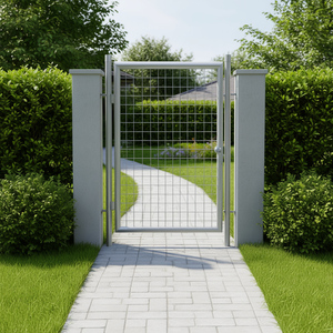 ประตูสวนเหล็กชุบสังกะสี ขนาด 39.4x39.4 นิ้ว แบบสวิง ดีไซน์มินิมอล ติดตั้งง่าย - Product Image 3