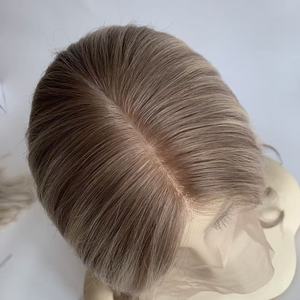 Parrucca Medica Europea in <span class=keywords><strong>Capelli</strong></span> Umani con Top in Seta, Antiscivolo in Silicone, Senza Colla, <span class=keywords><strong>per</strong></span> Pazienti con Alopecia e Cancro, <span class=keywords><strong>Capelli</strong></span> Vergini con Cuticole Allineate - Product Image 5