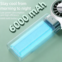 Nouveau Mini Ventilateur Portable Rechargeable 2026, Humidificateur Personnel pour Extérieur, Voiture, Intérieur et Maison, Format de Poche, 6000 mAh