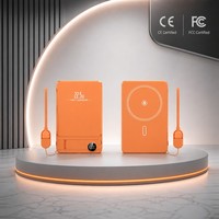 Batterie externe magnétique sans fil 10000mAh 22.5W à charge rapide avec câble intégré, écran LED, support et chargeur portable Type-C – Vente en gros OEM