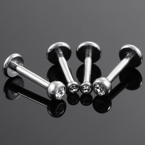 10 unids/pack ASTM F136 titanio básico labio Piercing CZ labio Stud hilos internos y externos <span class=keywords><strong>Vertical</strong></span> <span class=keywords><strong>Labret</strong></span> Piercing anillo joyería - Product Image 4