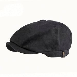 Wholesale Vintage Tweed <b>Flat</b> <b>Cap</b> Hat Solid Color 8 Panel Newsboy Beret Ivy Hats for <b>Men</b> - Product Image 2