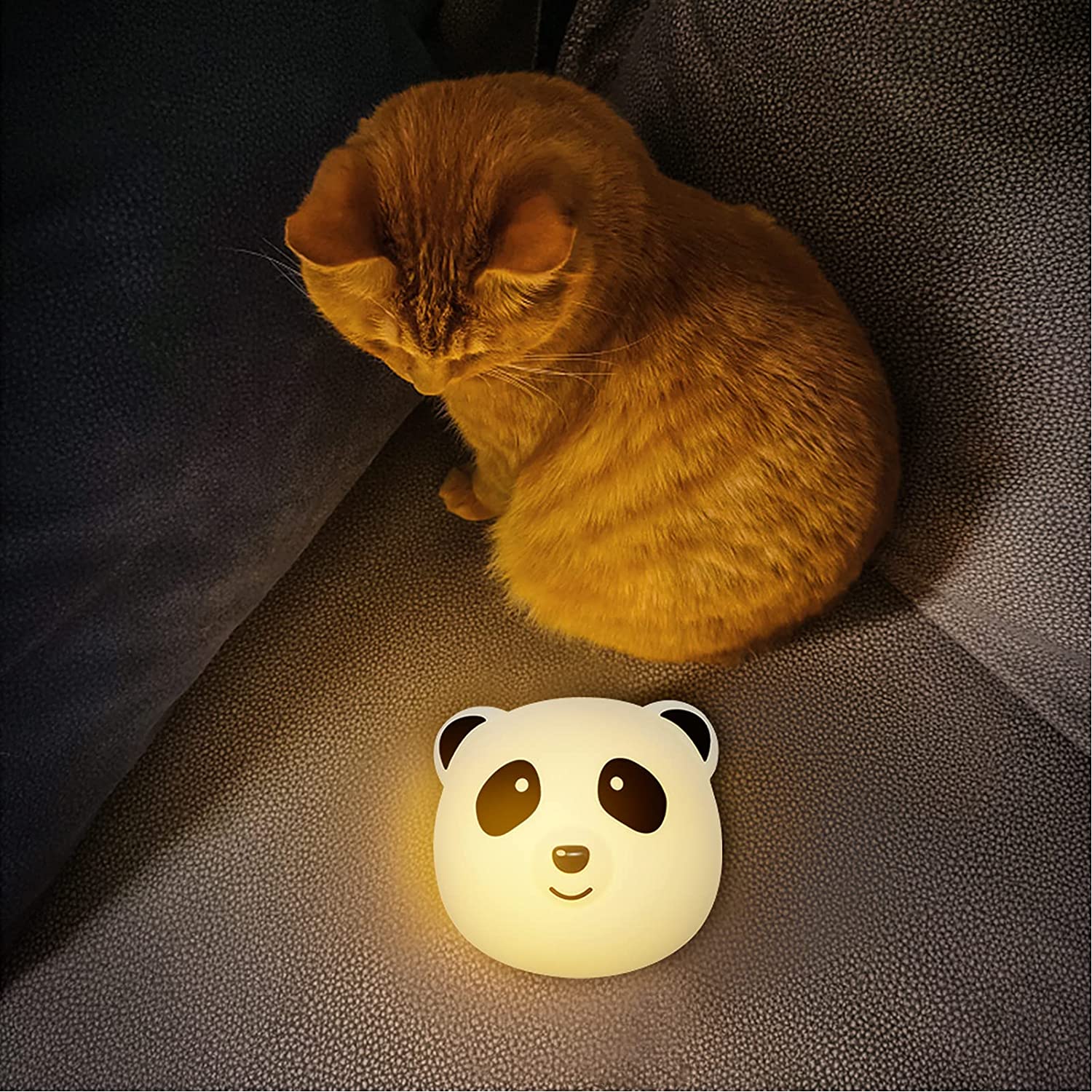 Lámpara de bebé con forma de conejo y silicona suave para guardería, luz nocturna, colgante para cuna